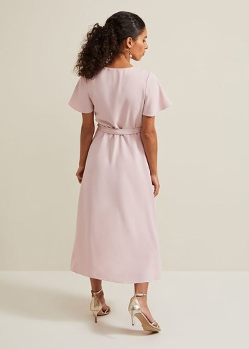 Phase Eight Petite Julissa Frill Wrap Dress Rose Australia | SY6893052